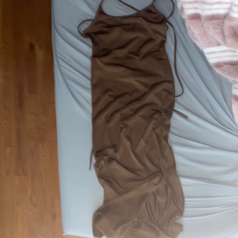 Brown satin dress